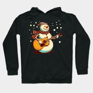 Hombre de nieve navideño con guitarra Hoodie